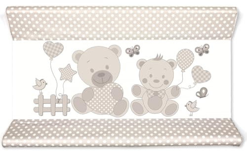 EPSELIA Materassino Fasciatoio in PVC, tasca di fissaggio Atossico a Norma Europea EN71, Test Anti-ribaltamento a Norma Europea EN 12221-1/2, cm 80x50 H10 Facile Manutenzione, Impermeabile, Tortora