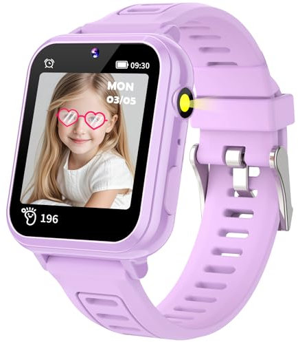 EUNICECG Reloj Inteligente Niño Niños Niñas 24 Juegos MP3 Música HD Cámara Control- Parental 13 Despertador Digital Smartwatch -Cumpleaños -Navidad Regalos Juguetes 3 4 5 6 7 8 9 10 años