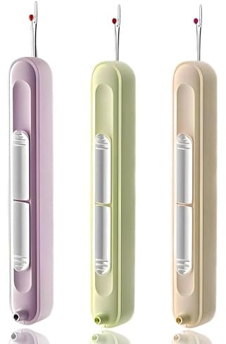 AOOTUERL 2 in 1 Nadeleinfädler und Nahttrenner, 3 Stück Nahttrenner, Nadel EinfädelhilfeNeedle Threaders for Hand Sewing, Tragbar Einfädler für Nadeln Einziehbar Fadeneinfädler, für Handnähen
