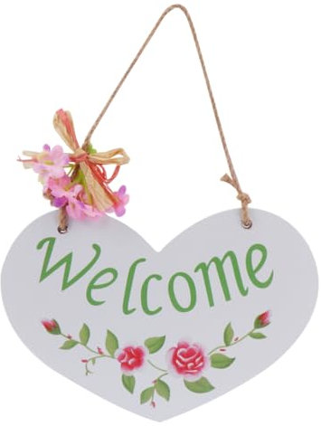 GRIRIW Willkommen Handbemaltes Holzschild Für Haustürdekoration Rustikale Und Türdeko Im Landhausstil Für Veranda Garten Oder Bar