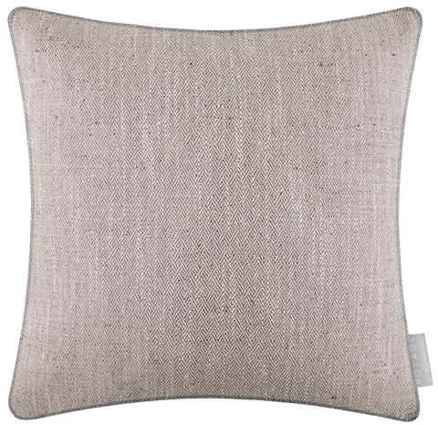 Voyage Maison Jedburgh Feather Filled Cushion – Herringbone Textured Woven Artisan Country Décor (Nut - 50x50cm)