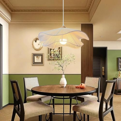 PANNN Bohemian Gewebte Pendelleuchte Lampenschirm Aus Hanfseil LED Deckenleuchte Kronleuchter Für Den Esstisch Vintage Hängelampe Im Landhausstil Geeignet Für Kücheninsel Wohnzimmer Schlafzimmer(B)