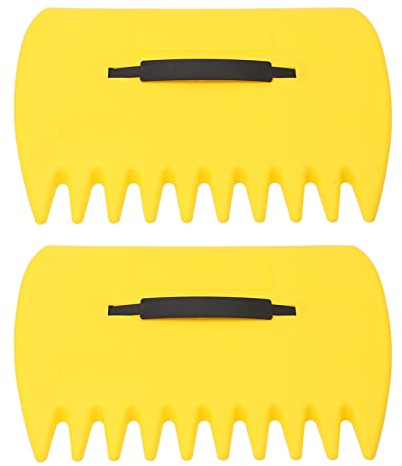 Serrated Fall Leaf Grabbers Hand Rake Claws 2PCS Set for Outdoor Dead Branches Leaves Collection Yellow ABS Plastic Lightweight Garden Tools
