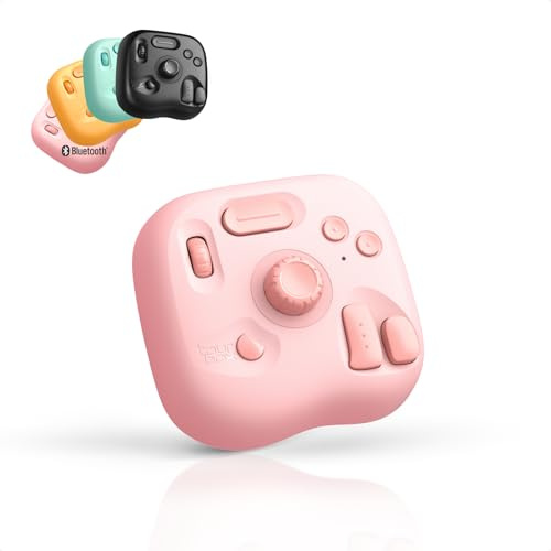 TOUR BOX Lite Bluetooth, Kompakte Bearbeitungstastatur Makro-Controller mit anpassbarer Software für Digitale Künstler, Fotografen, Editoren, Content Creator – Effizienz in Farbe (Misty Pink)