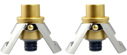 UKCOCO 2 Pièces Bouchons sous Vide pour Bouteilles de Vin Pétillant Inox Doré Étanchéité avec Dateur Lot pour Conservation Longue Durée
