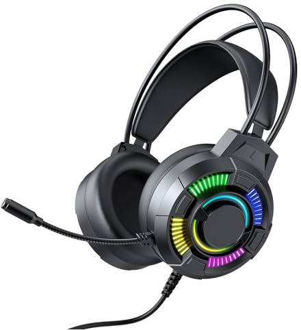 Funien RGB-Gaming-Headset 7.1 Surround Sound, USB-Kabel, Leichtes Design
