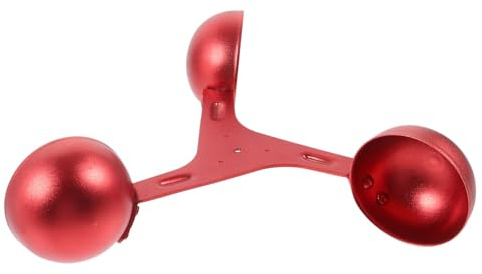 Garneck Capteur de Vitesse du Vent Anémomètre à 3 Coupelles en Aluminium Diamètre 200 Mm Tasse de Jauge à Vent Rouge Mesure Précise Accessoire de Remplacement