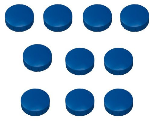 10x Magnete, Blau Ø 24mm, Haftmagnete für Whiteboard, Kühlschrankmagnet, Magnettafel, Magnetwand, Magnet Rund