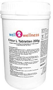 Chlor L Tabletten 200g - langsam lösliche Chlortabletten a 200g mit 90% Aktivchlor, 1,0 kg