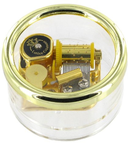 Lutèce Créations Briefbeschwerer-Spieluhr/Spieldose/Musikbox aus Acrylglas mit traditionellem 18-Ton-Spielwerk - Love me Tender (Elvis Presley)