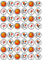 48 Basketball, Essbare PREMIUM Dicke GEZUCKERTE Vanille, Reispapier Mini Cupcake Toppers, Cake Pops, Cookies für Wafer