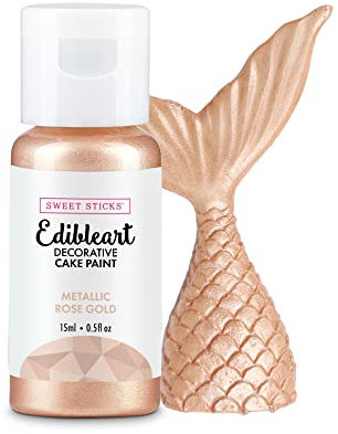 Sweet Sticks Metallic Edible Art Paint 15ml Rose Gold