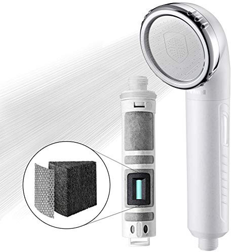 Miniwell Filtro De Cabezal De Ducha – Filtro Antical Cabezal De Ducha Con Filtro Iónico De Alta Presión Sin Manguera – Elimina El Cloro Para Suavizante De Agua Dura Con Olor Cítrico Para Piel Seca