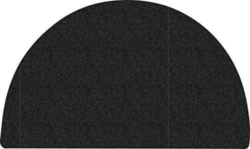 Nicoman Easy-Clean & Dirt-Trapper Barrier Half Circle Moon Doormat｜Non-Shedding & Jet-Washable Outdoor Spaghetti Doormats (Black, 70x44cm)