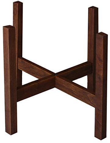 Soporte de Planta Moderno de Mediados de Siglo con Patas cuadradas, Soporte de Maceta, Hecho a Mano en Canadá, Madera de Nogal, decoración para el hogar Retro (10, marrón)