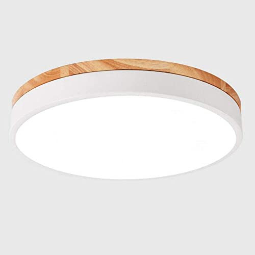 Modern LED Rund Deckenleuchte Dimmbar mit Fernbedienung Deckenlampe Weiss Metall Holz-Lampe Badlampe Macaron Multicolor Schlafzimmerlampe Decken-Beleuchtung Galerie Toilette Flur Balkon,φ30CM