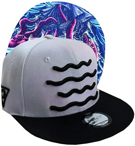 Capiche [99+ VARIATIONEN] Snapback Cap - Kappe - Baseball - Mütze - Herren - Grau - Oktopus - Tintenfisch - Ozean - Schiff - [DEEP SEA] The Kraken