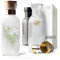 MAMEIDO Garrafa agua 1 l - Jarra aqua cristal con tapa y colador, Jarra de agua de aspecto elegante para ocasiones especiales, Garrafa para regalar (Crystal Copper, 1000ml)