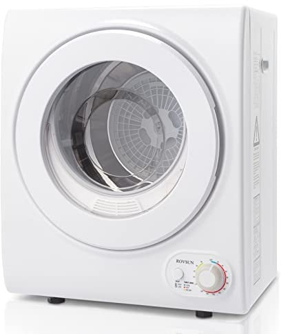 ROVSUN - Secadora de ropa portátil de 110 V, secadora de alta gama con tina de acero inoxidable y perilla de control simple para departamento, recámara, 850 W, color blanco