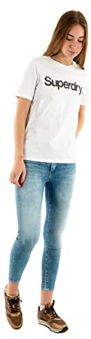 Superdry Women's CL TEE T-Shirt, Brilliant White, M