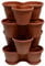 Gariella 4X Blumentopf Säulentopf Pflanzturm Hochbeet Pflanztopf-Kübel mit Untersetzer stapelbar bruchfest widerstandsfähig farbig Kunststoff