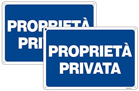 Goodvia Cartello Proprieta Privata Metallo 20x30cm, Segnaletica Proprietà Privata in Alluminio Targa Proprietà Privata Riflettente, Impermeabile e Resistente ai Raggi UV