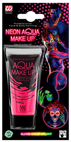 WIDMANN MILANO PARTY FASHION W Aqua Make-Up Tube de 30 ml qui brille sous la lumière UV, maquillage, carnaval, fête à thème, Halloween