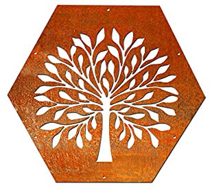 FIREND HEXAGON - Placa decorativa para leña (acero corten)