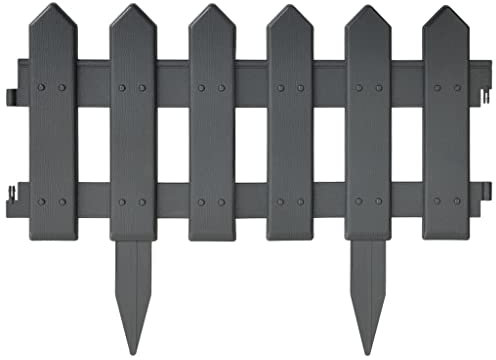 vidaXL 25x Bordures de Pelouse Bordures de Jardin Bordures de Gazon Bordures d'Herbe Parterre Rebord de Jardin Extérieur Anthracite 10 m PP