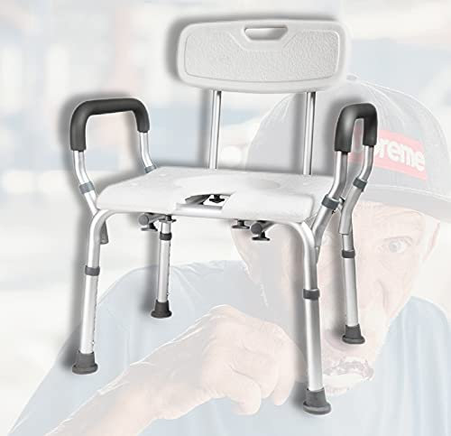 FHCSAO 222 shower chairs for the elderly wall mounted shower chair with arms and back Padded Seat Transfer Bench 333