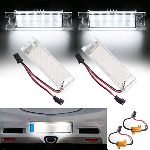 Beneges 2 Stücke Fehlerfrei Xenon Lampe Weiß LED Kennzeichenleuchte Kompatibel mit 2005-2011 Adam Zafira B, 2004-2009 Astra H, 2006-2011 Corsa D,2008-2013 Insignia Hintere Kennzeichenleuchten