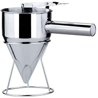 Gcroet Entonnoir à pâtisserie en Acier Inoxydable, Entonnoir de Piston en Acier Inoxydable Dispensateur de pâte à Entonnoir avec poignée de Rack