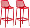 CLP 2er Set Barhocker Air Aus Pflegeleichtem Kunststoff I Wetterbeständiger UV-lichtbeständiger Tresenstuhl Mit Fußstütze, Farbe:rot