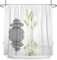SDOTPMT 150x180cm Basalte Pierres Bambou Feuilles Rideau de Douche Spa Japonais Thème Zen Méditation Bain Blanc Arrière-Plan pour Salle de Bains avec Crochets