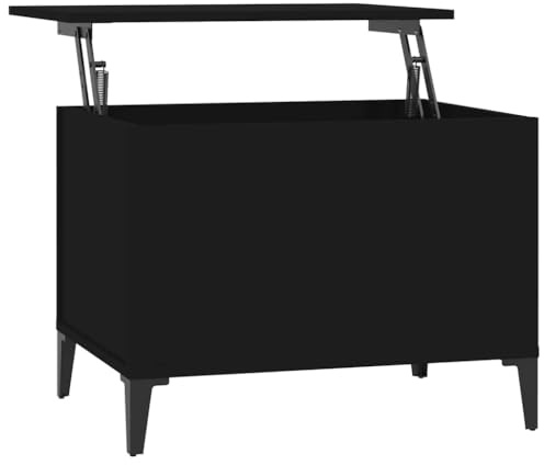 vidaXL Couchtisch Höhenverstellbar Wohnzimmertisch Beistelltisch Sofatisch Teetisch Kaffeetisch Tisch Schwarz 60x44,5x45cm Holzwerkstoff