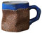 YlobdolY Taza de café de cerámica pequeña de 280 ml con asa, hecha a mano, taza de té vintage irregular, tazas de té rústicas mate para oficina y hogar, azul rústico