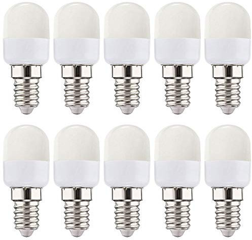NCC-Licht 10 x LED Leuchtmittel T26 Kühlschranklampe 1,5W = 15W E14 matt 135lm 927 warmweiß 2700K Ra>90
