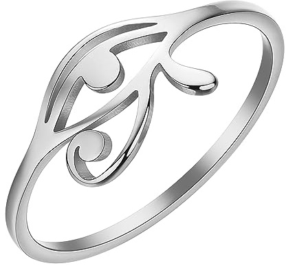 Chereda Ra Eye Ring, Schlüssel des Lebens, Ring Auge des Horus, ägyptischer Ring, Charmschmuck, Geschenk für Freundin, Sterling Silber, Sterling Silber, Sterling Silber