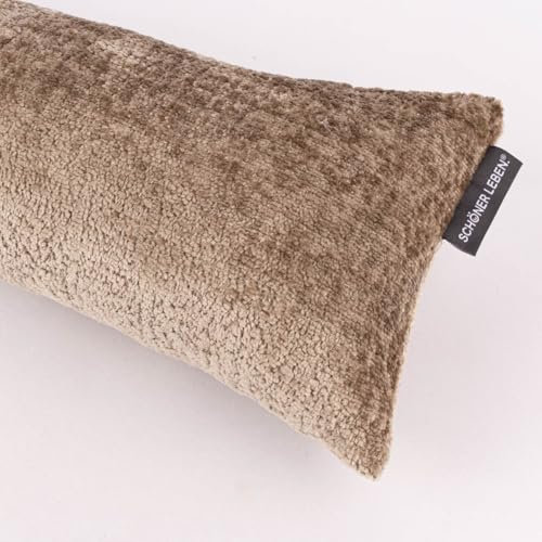 SCHÖNER LEBEN. Zugluftstopper Soft Teddy Deluxe beige div. Größen, Auswahl:110cm Länge