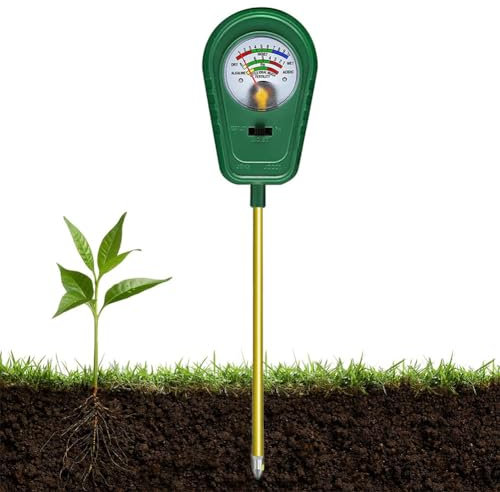 Teocpai Testeur de Sol 3 en 1, Testeur Humidité Plante/Testeur PH Sol/Testeur Fertilité Sol pour Jardin/Ferme/Pelouse/Fleurs