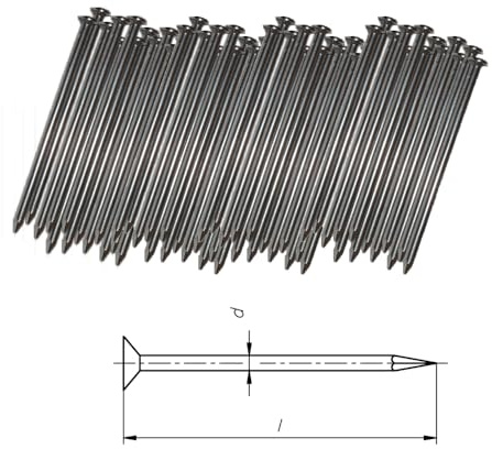 Nägel Senkkopf Baunägel DIN 1151 blank Stahlstift Stahlnägel Drahtstift Nagel 5kg (2,2x45mm)