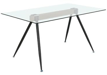 fanmuebles Mesa Comedor Rectangular Cristal Fija Oviedo 140 x 75 x 90 cm