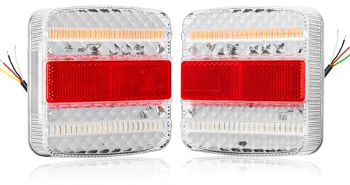 SPARKMOTO 2 x LED Rückleuchten Anhänger Wasserdichte, 12V 24V Universelle Anhängerbeleuchtung Rücklicht KFZ Heckleuchten mit ECE Prüfzeichen für Traktor PKW LKW Wohnwagen Bootsanhänger