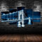 Bilder Wandbild 200x100cm Vlies - Leinwand Bild XXL Wandbilder Wohnzimmer Wohnung Deko Kunstdrucke 5 Teilig Leinwand Bild -Beleuchtete Lichtwege der George Washington Bridge Hd Gedruckt Wandkunst