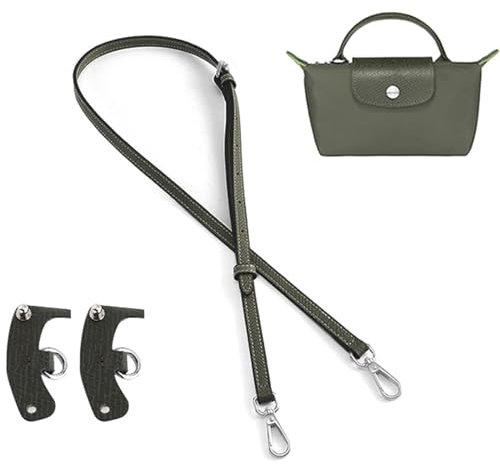 Pskxcce Schultergurt Leder Geldbörsenriemen für Umrüstsatz,Original-Mini Tasche,Mini Bag Straps,Verstellbarer Ersatz-Umhängegurt,95-120cm (Dunkelgrün 01)