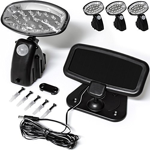 Monzana® Solarlampe für Außen mit Bewegungsmelder 3er Set LED Wetterfest Solar Panel 5m Kabel Wand Leuchte Lampe Strahler