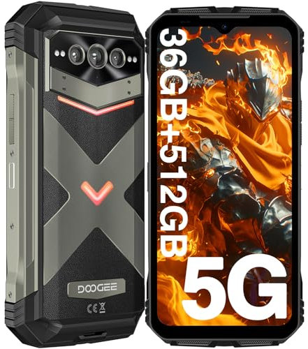 DOOGEE VMAX Plus [2025] Movil Irrompible 5G, 36GB+512GB, Cámara 200MP+Visión Nocturna, 6.58 FHD+120Hz, 22000mAh 33W, Smartphone Dimensity 7050 Movil Resistente Android 14, IP68IP69K/NFC/WiFi6/Huella