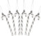 Glitter Candy Cane Christmas Tree Hanging Ornaments for Winter Holiday Home Decorations (Silver)