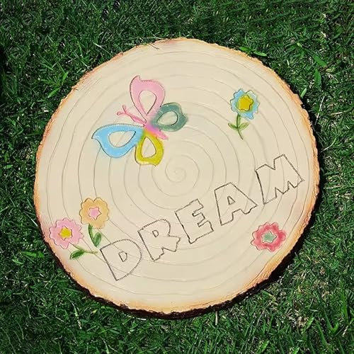 Elitix Trittsteine für Garten Gehwegsteine ​​in Holzoptik mit Schmetterlings- und Holzmaserung, Gartensteine ​​für den Außenbereich Als Dekorative Ornamente, Anleitung für Fliesen für Landschaftswege