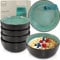 Sänger Fiji | Steingut Müslischalen Bowl Schüssel 6 teilig, Schüssel Set 6 Personen, Schale spülmaschinen- mikrowellen- kratzfest, Dessertschalen, Schüsseln dunkelgrün 550 ml | VALUE COLLECTION